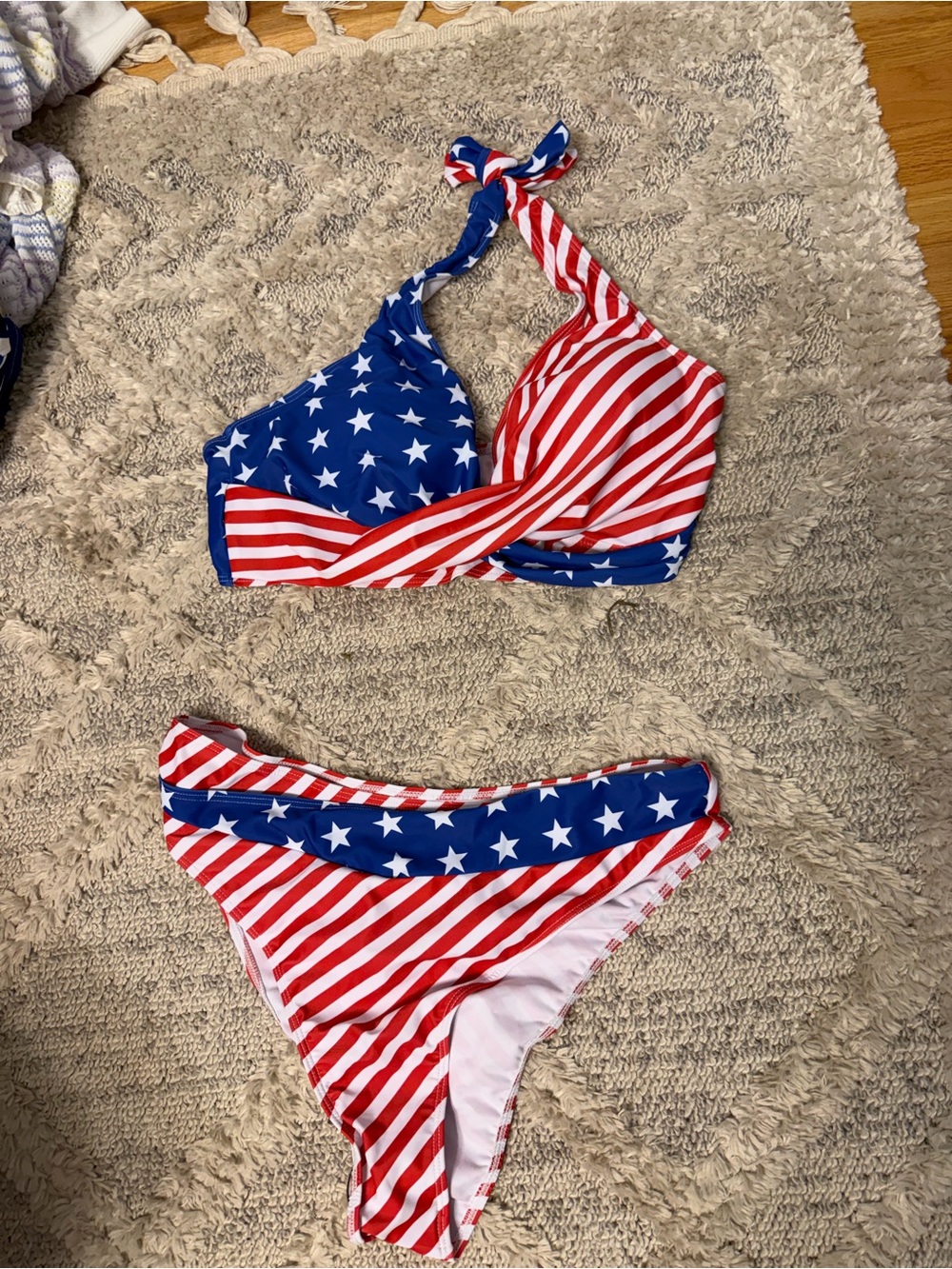 NWOT SHEIN American flag bikini size 2XL